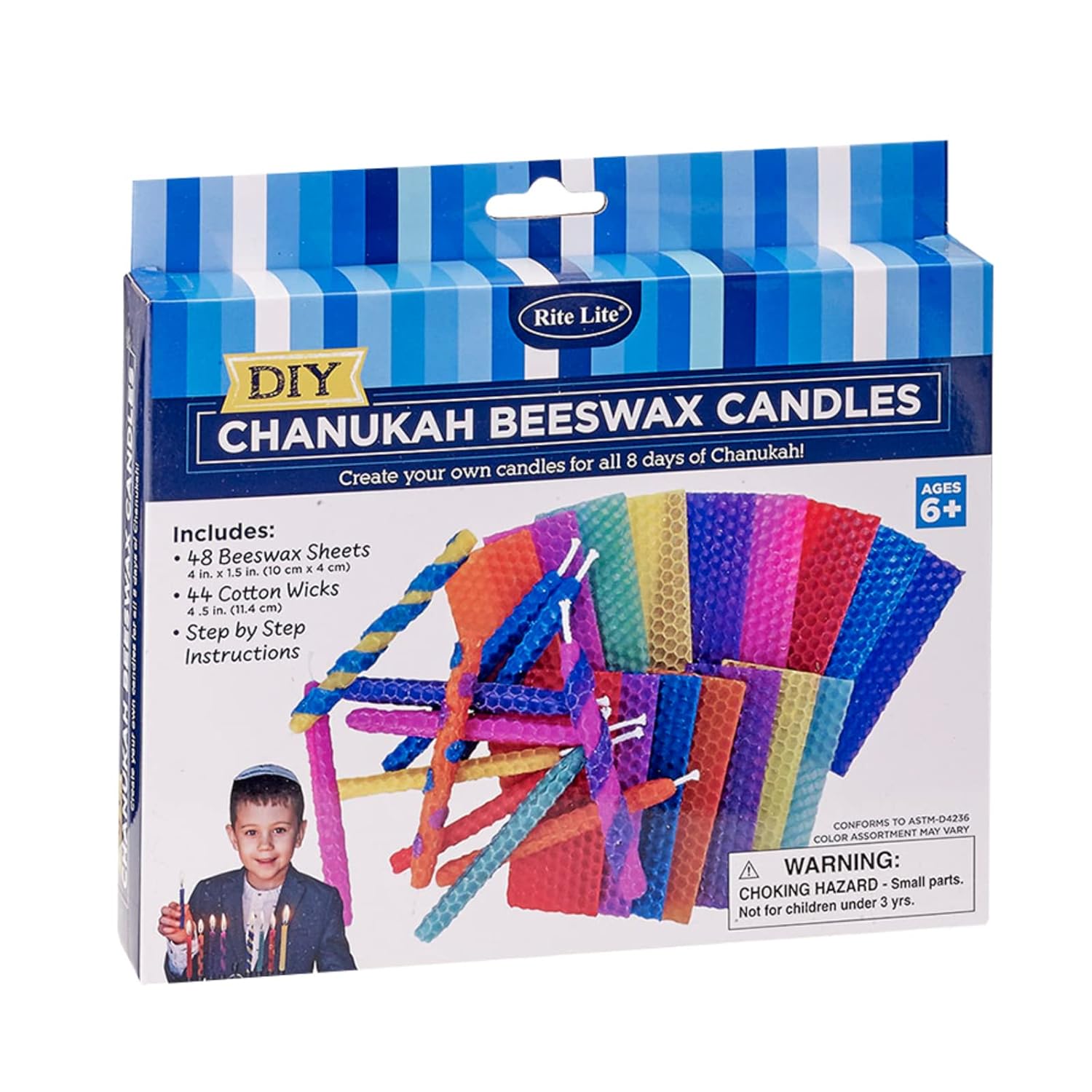 Rite Lite Design Your Own Candles Kit Beeswax Hanukkah DIY Candles