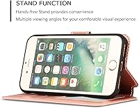 Vista 3 de QLTYPRI Funda para iPhone SE 2022 5G/SE 2020/8/7, Funda de cuero PU de primera calidad con ranuras para tarjetas, cierre magnético a prueba de Oro