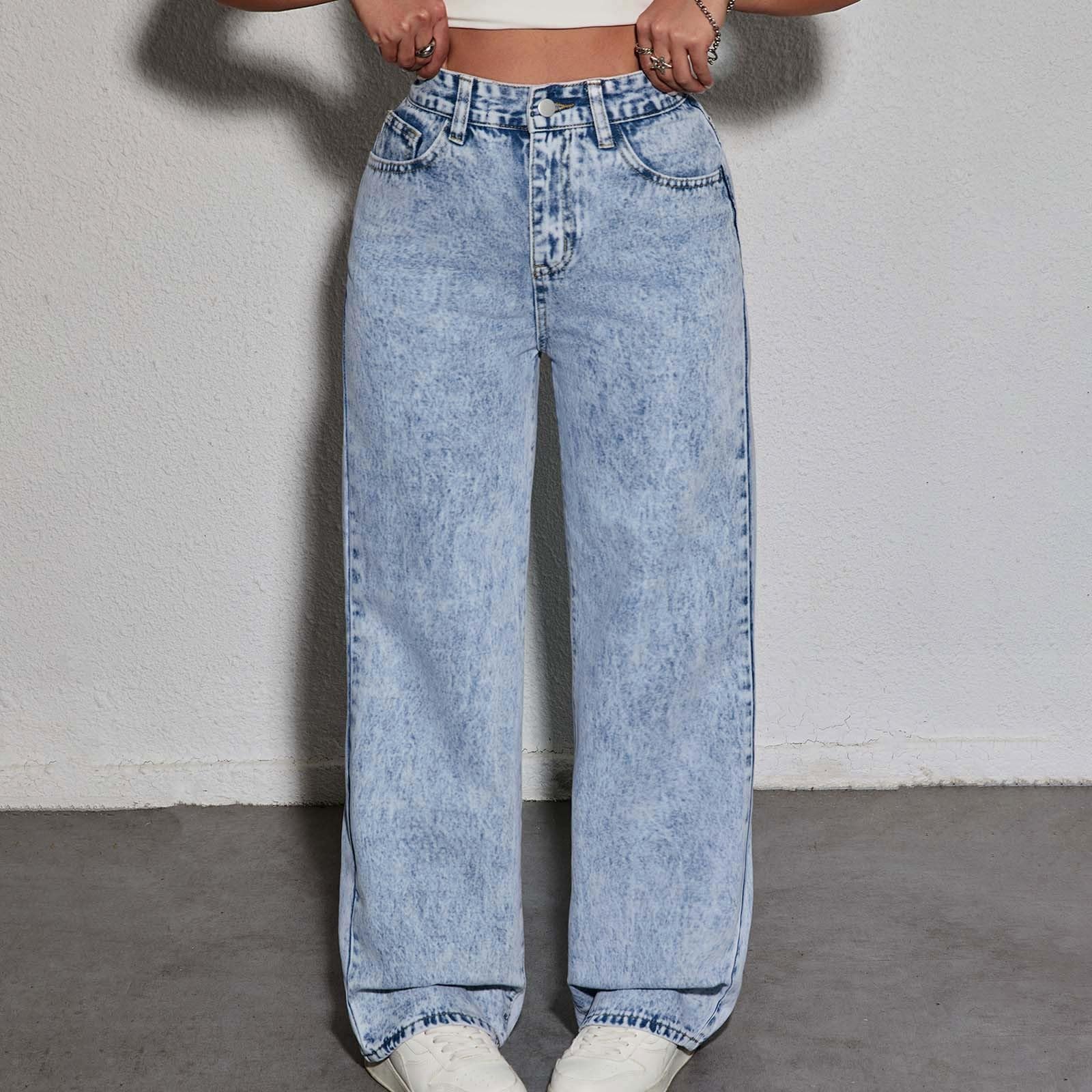 Vaqueros Niña 11-16 Años Anchos Rectos Pantalón Vaquero Adolescentes Chica Elasticos Cintura Alta Moda Hip Hop Jeans Pantalones Vaqueros Cargo Denim Baggy Otoño 2026