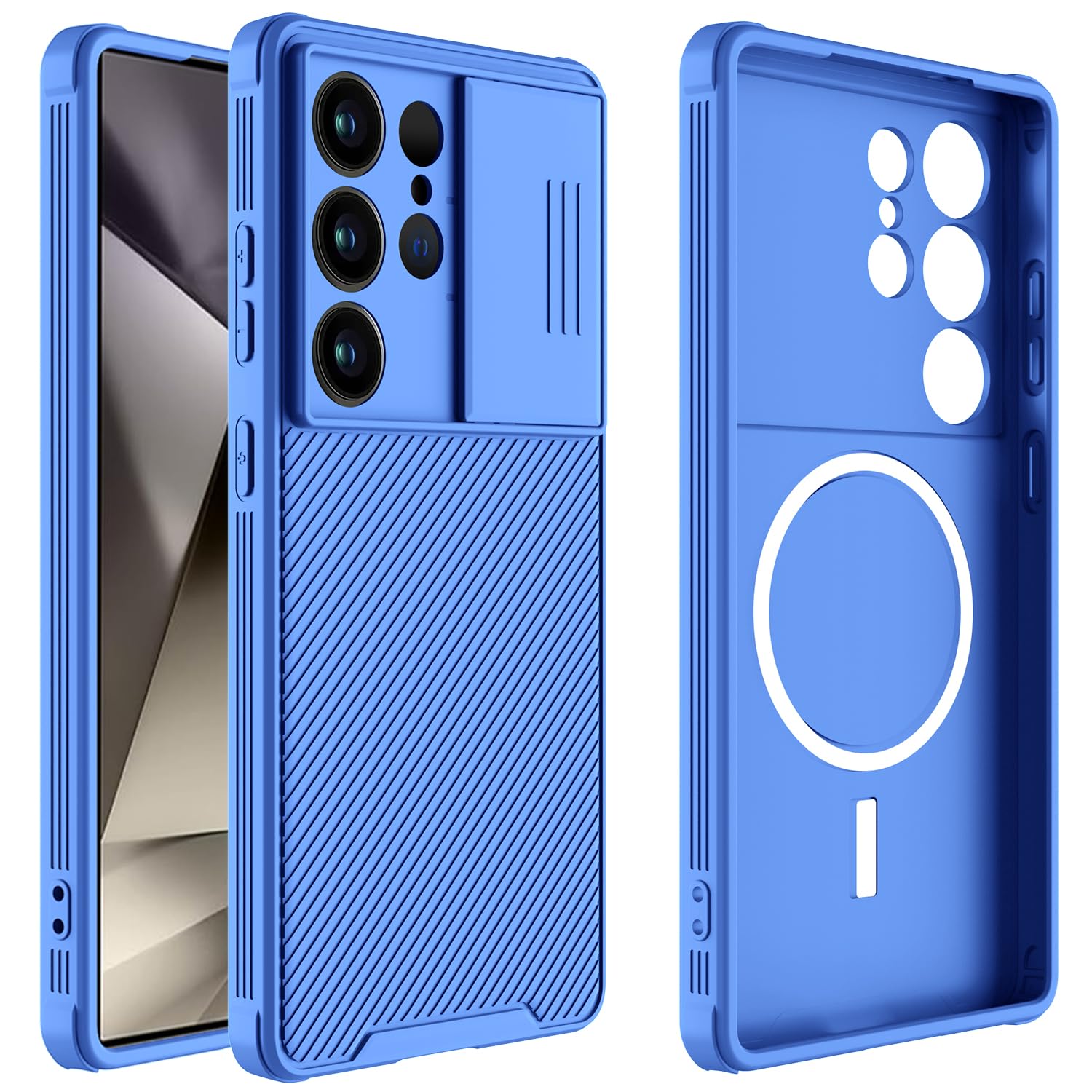 Hitaoyou Magnetic Case for Samsung Galaxy S25 Ultra Case, Samsung S25 Ultra Camera Protection Case [Support MagSafe Charging] with Slide Lens Cover,
