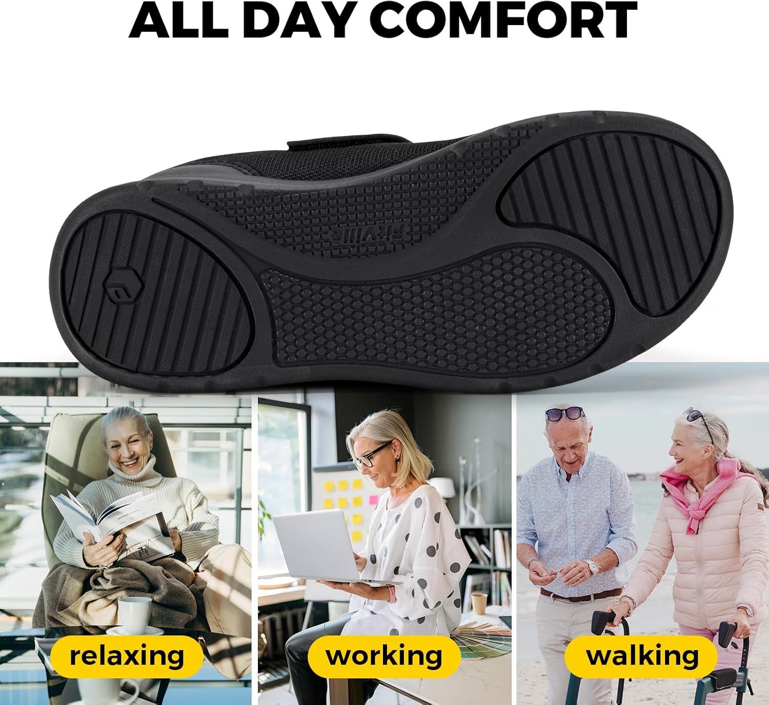 FitVille Diabetic Shoes for Women Wide Width, Fully Adjustable Straps Wide Width Shoes for Women for Edema and Swollen Feet - Image 5