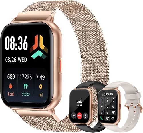 Smart Watches for Women Men (Answer/Make Calls, 3 Bands), 1.85"
