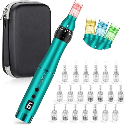 Miniatura 1 de Microneedling Pen - Bolígrafo eléctrico Derma kit profesional con 20 cartuchos de repuesto bolígrafo de microaguja con bolsa de almacenamiento para