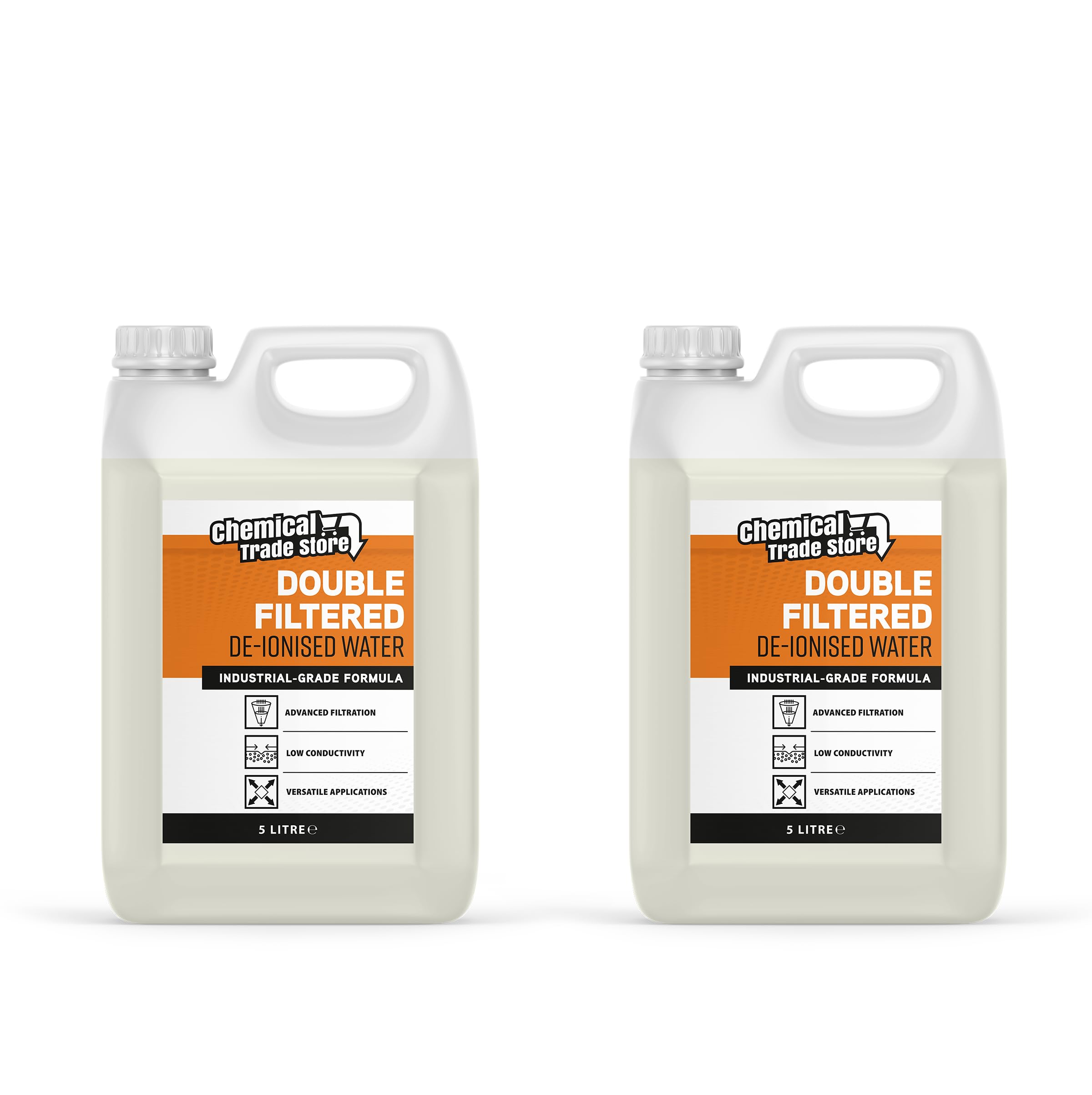 Chemical Trade Store De-Ionised Water 2 x 5L Pack Pure Demineralised for Steam Irons & Car Applications Limescale Reduction
