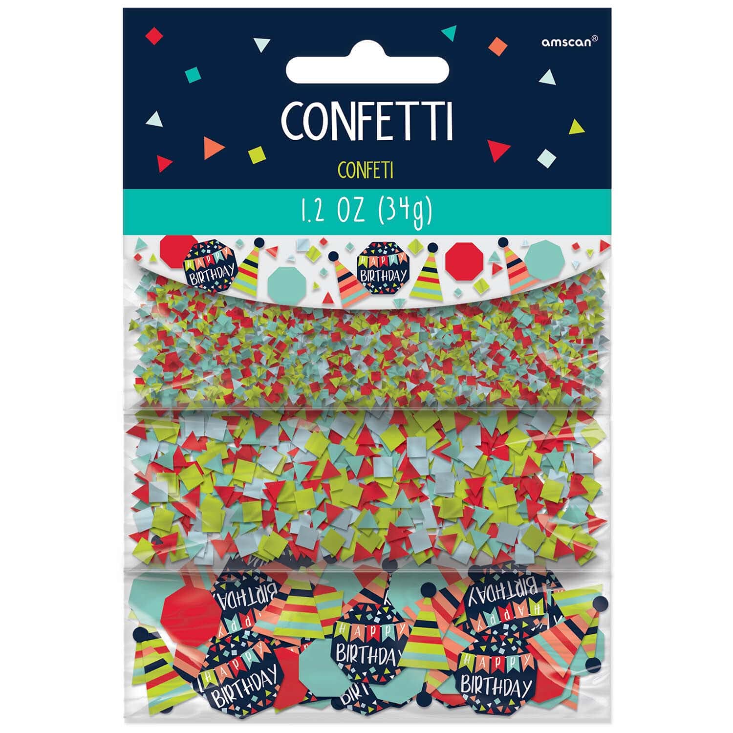 amscan 362409 Confetti A Reason to Celebrate Paper/Foil 34 g Happy Birthday Confetti