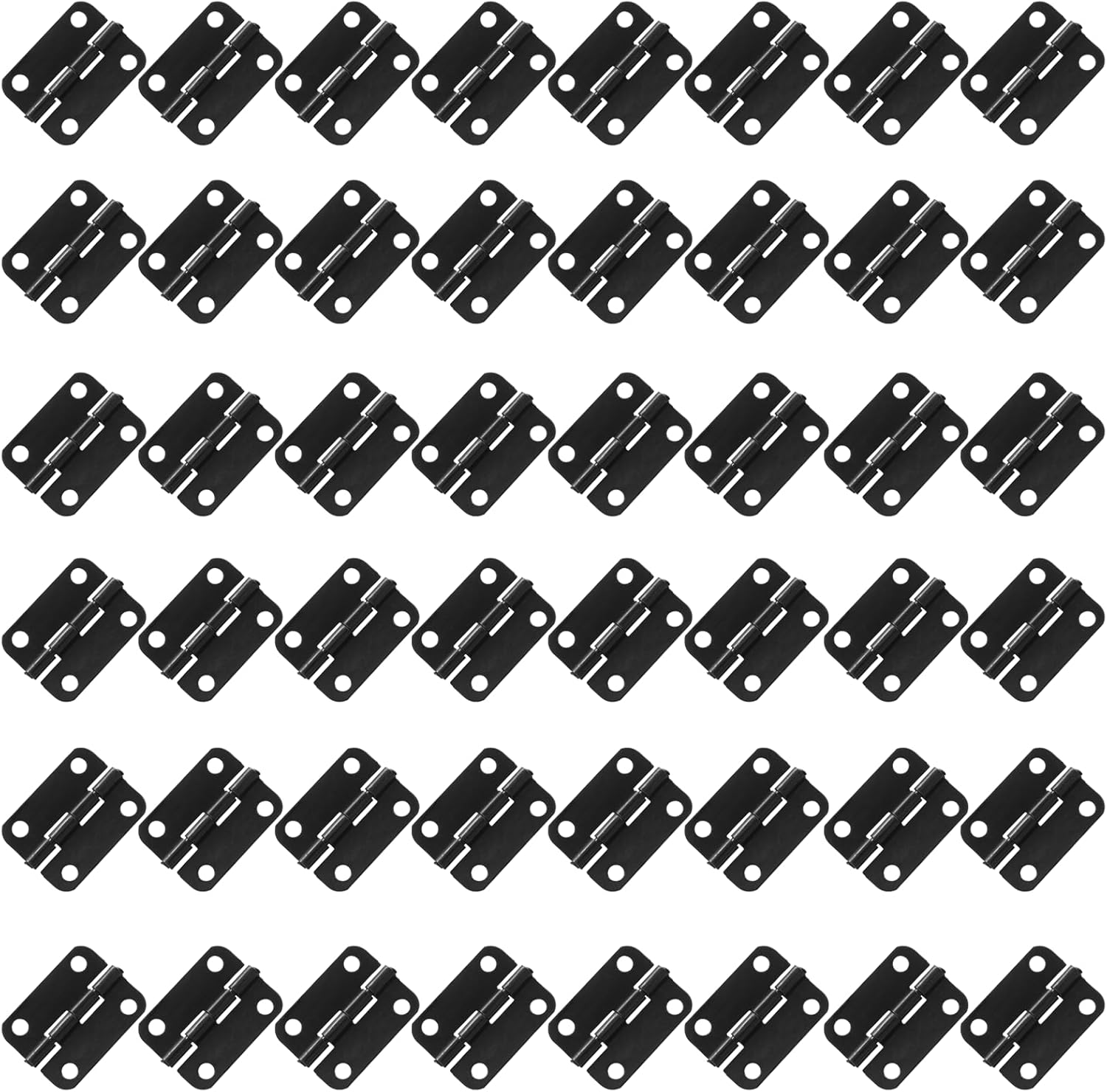 Bivethoi 48PCS Metal Foldable Butt Hinge, Black Solid Butt Hinges Small Hinges Mini Hinges Home Furniture Hardware Butt Hinge for Cabinet Door Closet (25 * 19MM)