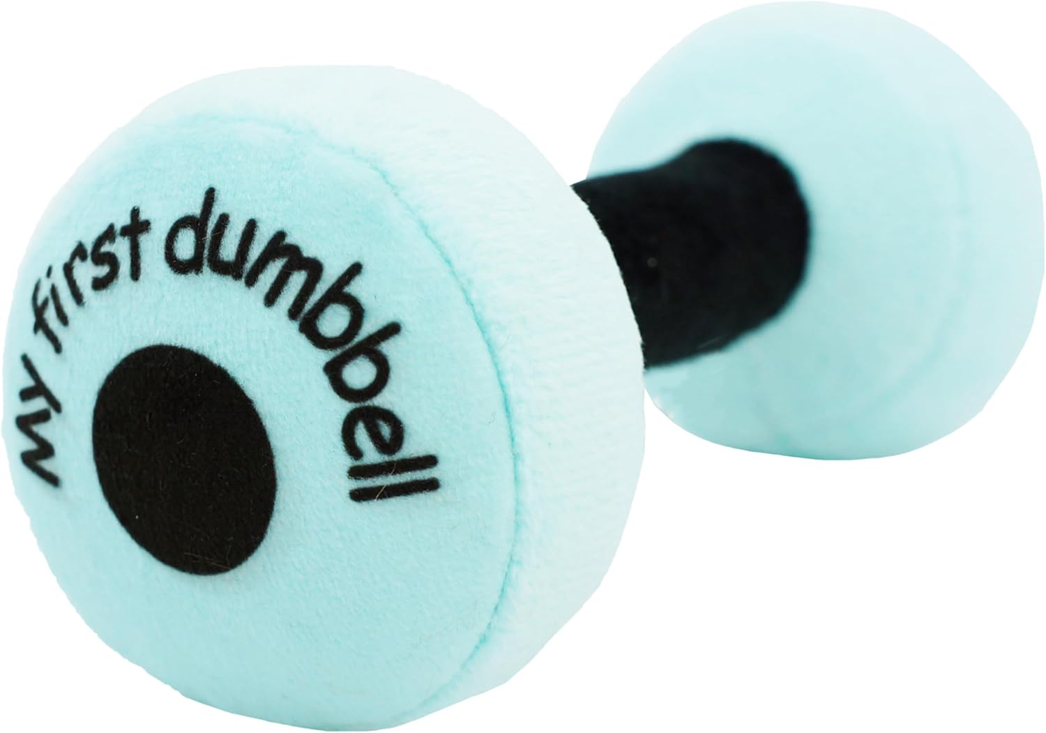 My First Dumbbell – Plush Baby Rattle Toy – Safe Soft Barbell Workout Toy for Infants Boys and Girls – Blue