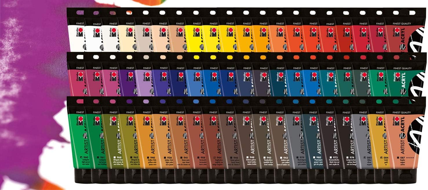 Marabu Primary Yellow 120 ml Fine Acrylic Paint Artist Quality Water Based Pastose Consistency Highly Pigmented Very Good Brilliance and Opacity - Image 3