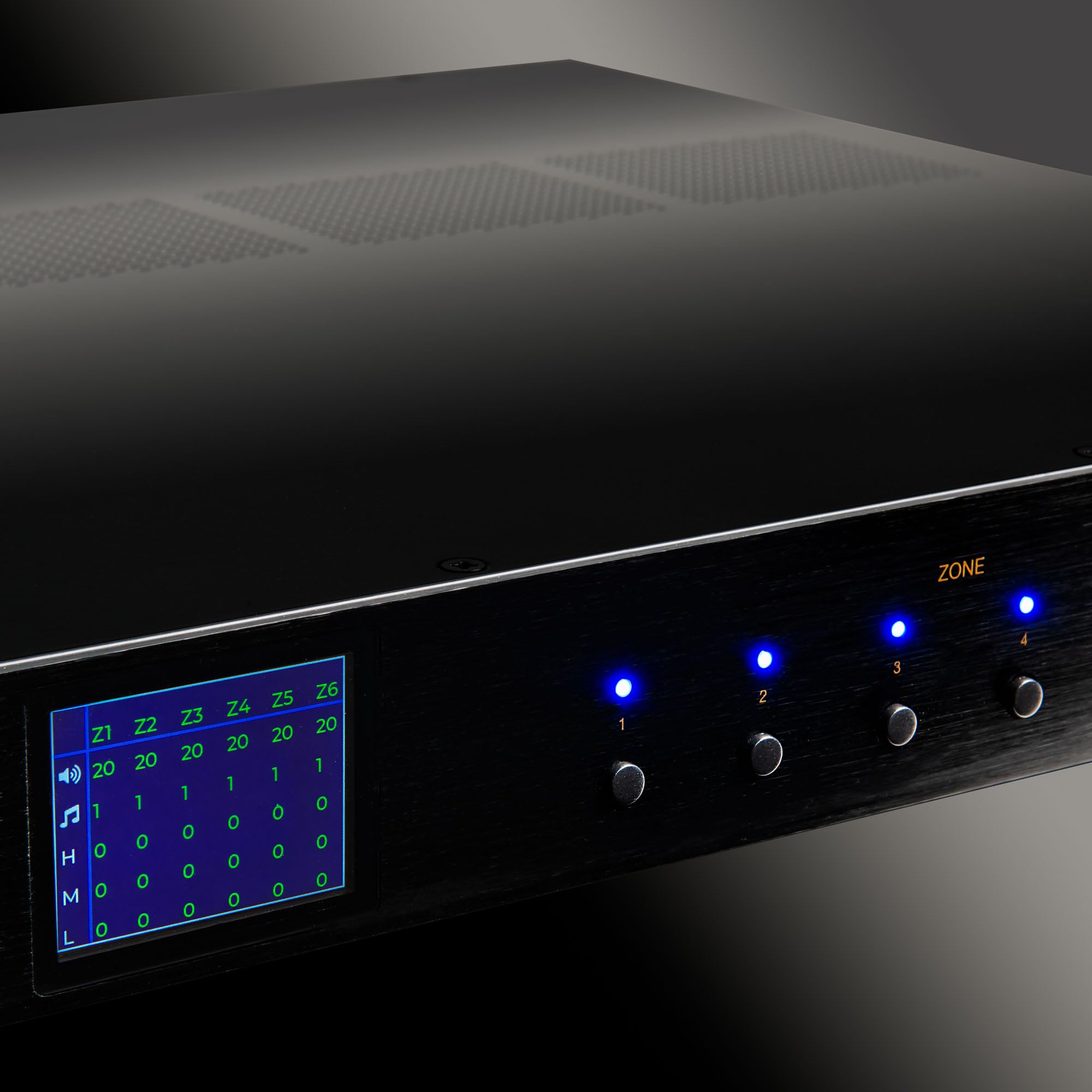 OSD Nero MX1250 DSP Matrix Amplificatore a 12 canali, sistema audio multi-room a 6 zone per tutta la casa, ingressi dual bus, equalizzatore per zona, potenza di classe D, amplificatore di
