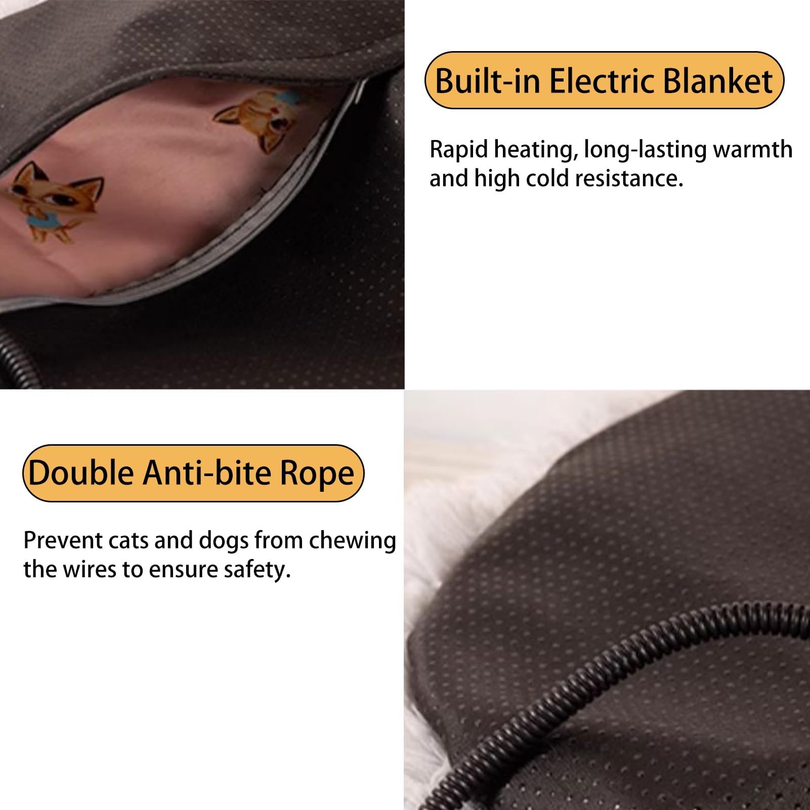 Cama Para Gatos/perros Con Calefacción, Cama Redonda Para Mascotas Con Calefacción Para Perros Y Gatos Medianos Y Grandes, Tienda De Campaña Para Gatos Con Calentamiento De Felpa Térmica Eléct(Size:L)