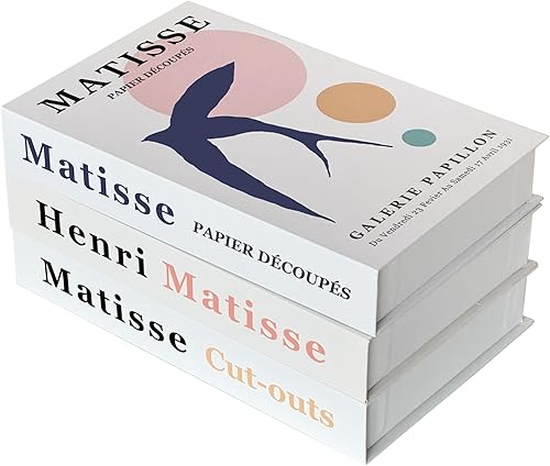 Matisse - Libros decorativos de habitación pastel danés, libro falso de collage de pared de los años 80, arte vintage, bohemio, libro de arte con