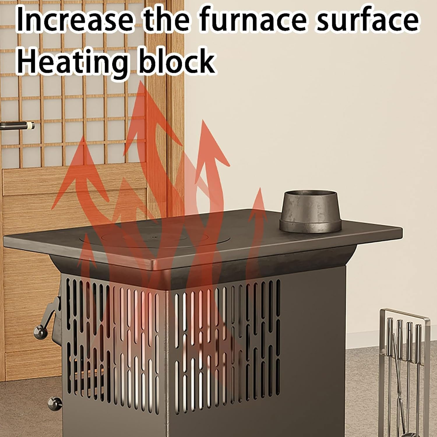 Stuffa da Cucina a Legna, Gamma di cucine in ghisa con Camino, fornello efficiente per Riscaldamento Rustico e Cottura in cabine