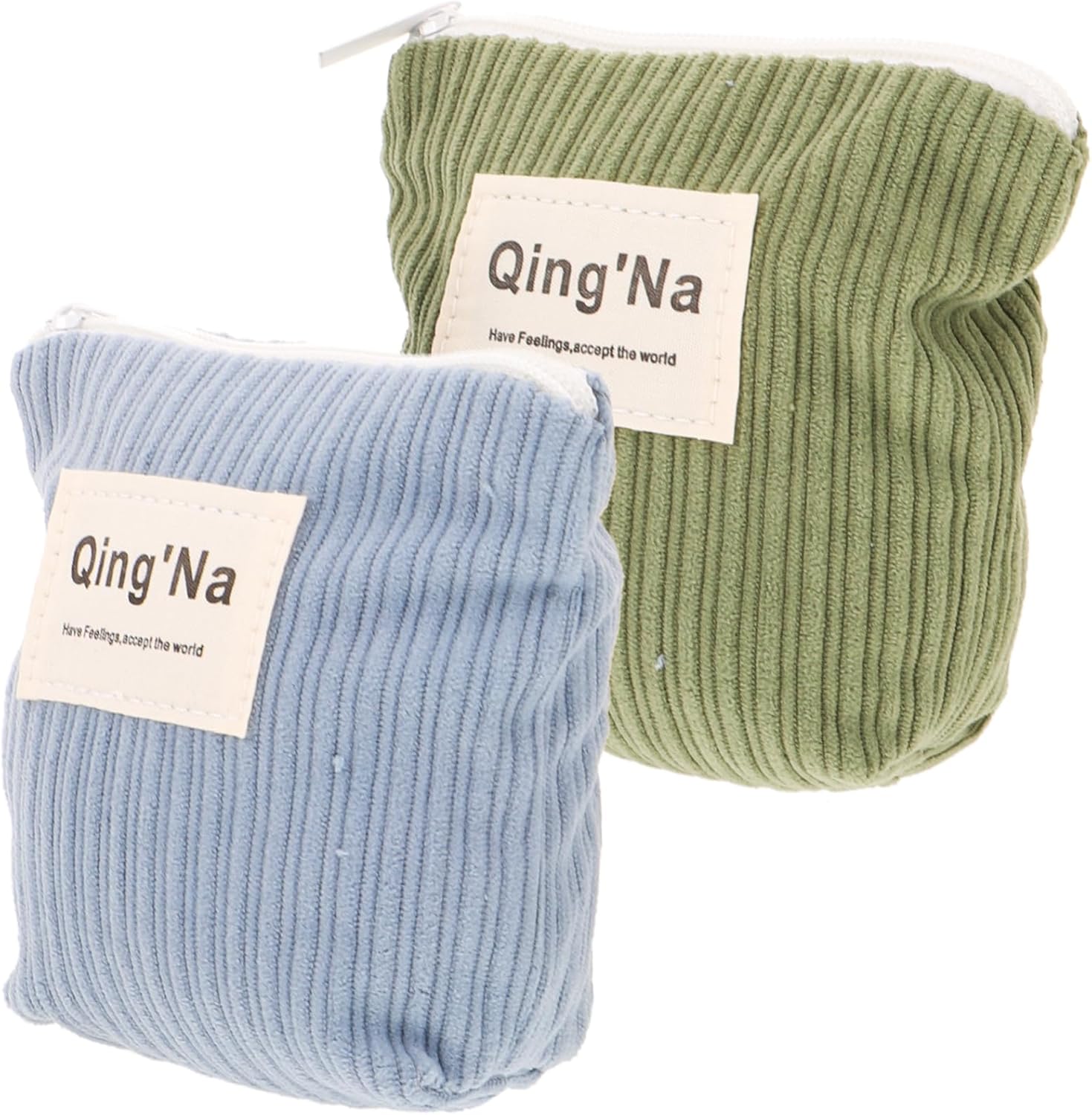 PartyKindom 2pcs Sanitary Pad Storage Bag with Zipper, Compact Cloth Holder