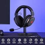 Redragon H858 3-Mode Wireless Gaming Headset, 7.1 Surround Sound, 53 mm Drivers, Memory Foam Ear Pads, Detachable Noise-canceling Microphone, Over-Ear Headphones Works for Phone, PC/PS5/XBOX/NS, Black