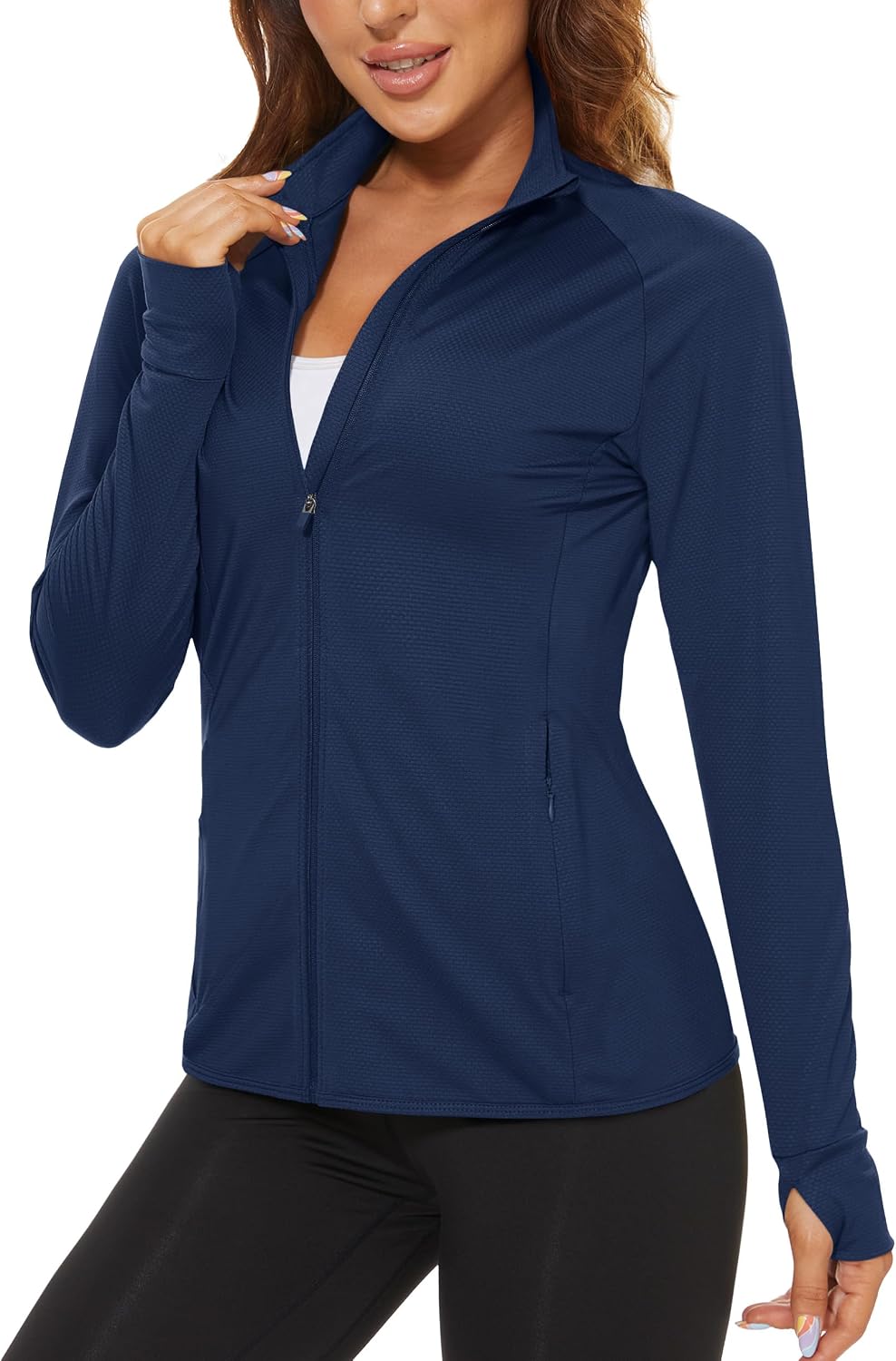 TACVASEN Women's Lightweight Athletic Jacket UPF 50+ Long Sleeve Sun Shirt
