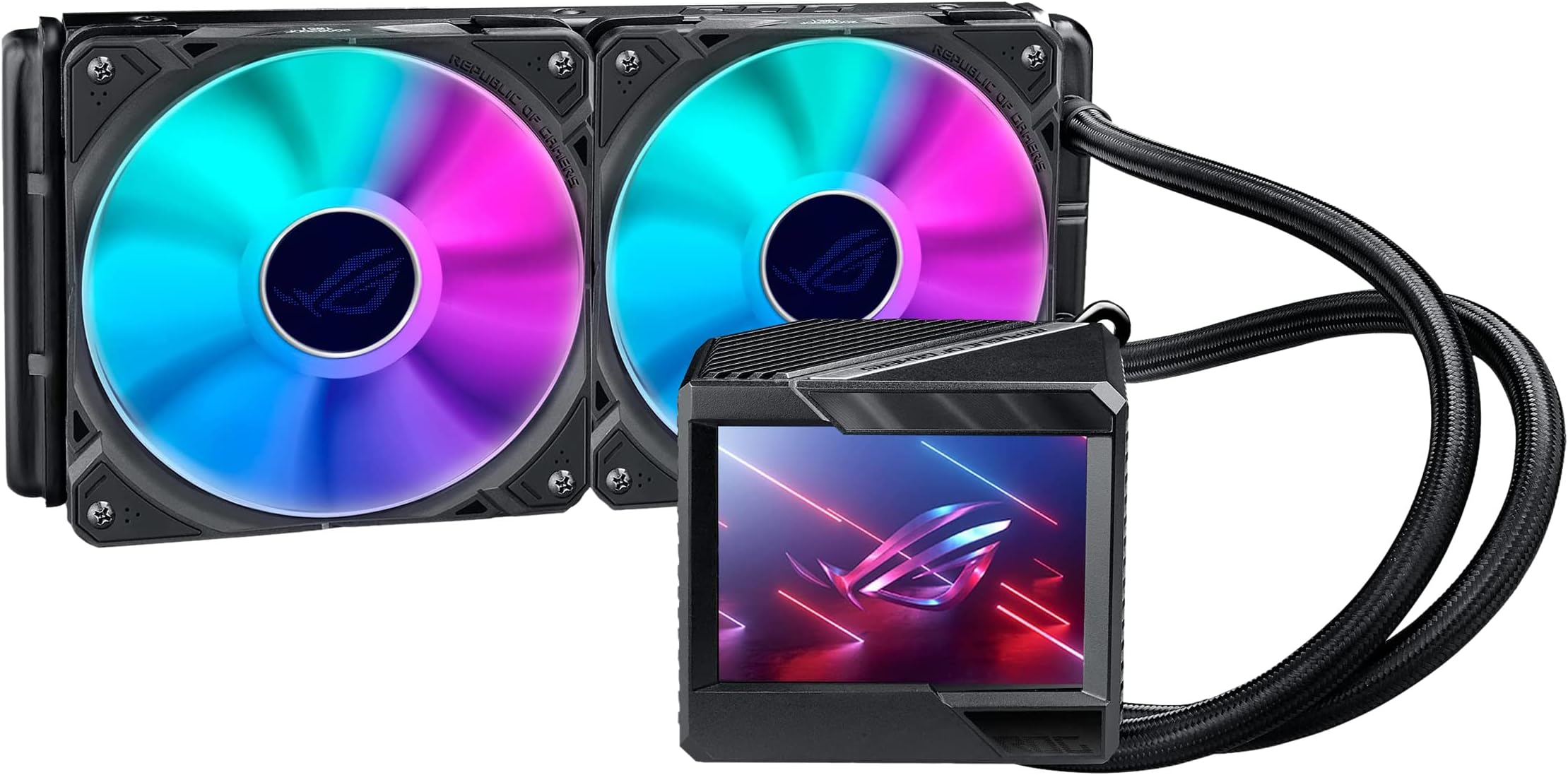 ROG Ryujin II 240 ARGB All-in-one Liquid CPU Cooler 240mm Radiator (3.5" Color LCD, Embedded Pump Fan, 2X ROG 120mmARGB Radiator Fans,Compatible with Intel LGA1700,1200 and AM5, AM4 Socket),BLACK