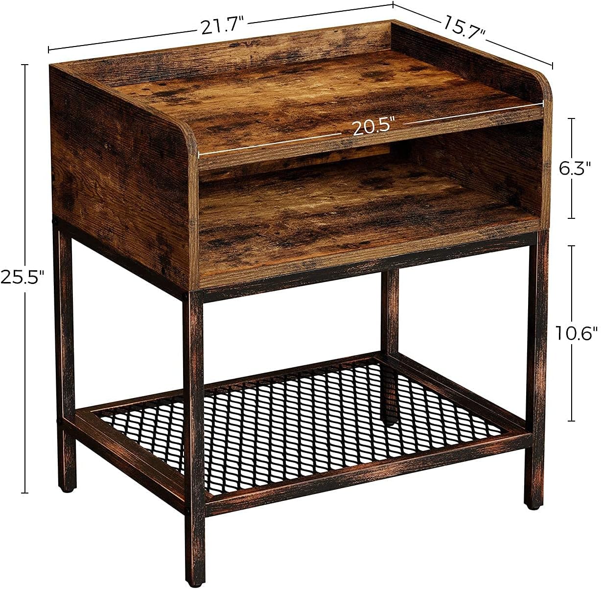Uр Tо 40% оƒƒ Rolanstar Nightstand with Shelf, End Table with Open Storage, Wooden Night Stand Bedside Table with Metal Frame for Bedroom,Easy Assembly, Rustic Brown 40% оƒƒ Dіѕсоunt Rolanstar Nightstand with Shelf, End Table with Open Storage, Wooden Night Stand Bedside Table with Metal Frame for Bedroom,Easy Assembly, Rustic Brown