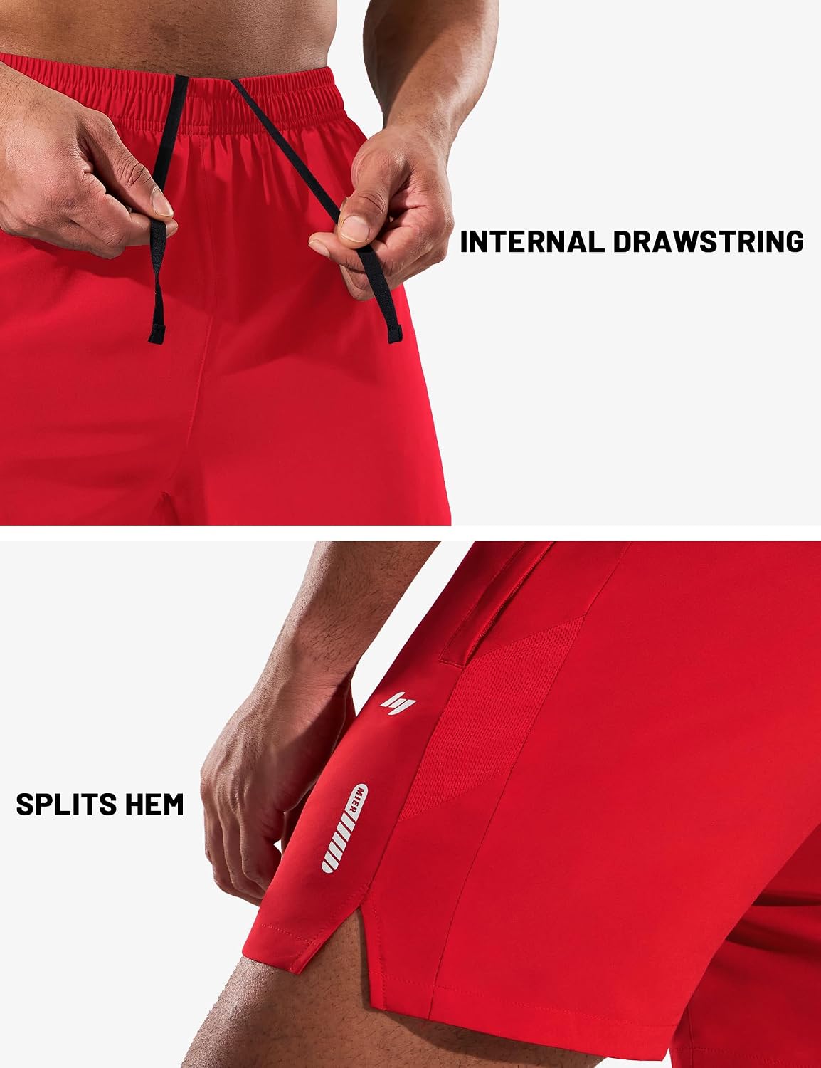 MIER Men's 5 Inch Inseam Running Shorts with Zipper Pockets Quick Dry Athletic Gym Workout No Liner Shorts, Lightweight
