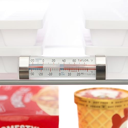 Miniatura 6 de Taylor Termómetro de cocina de esfera grande para refrigeradorcongelador con ventosas, termómetro para refrigeradornevera, paquete de 2