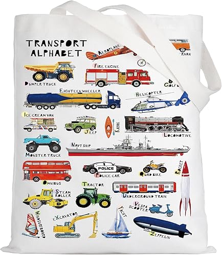 LEVLO Transporte ABC Bolsa de lona Vehículo Alfabeto Regalo Transporte Alfabeto Bolsa de Hombro Coche A-Z Mercancía