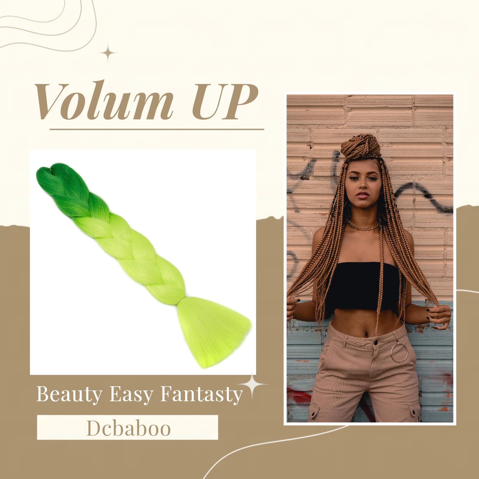 Dcbaboo Hair Extensions for Braiding Jumbo Braiding Hair Extension 1pack 24inch Synthetic Hair Kanekalon Ombre Braids Extensions Hair Afro Crochet Twist Box Braids 100g - Image 3