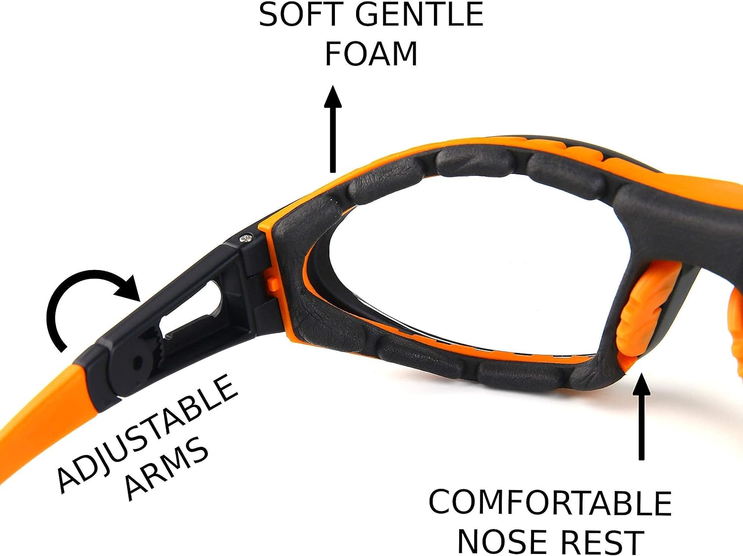 Orange + White Goggles Bundle - Anti Fog - Anti Scratch - One Size Fit Protection image 3