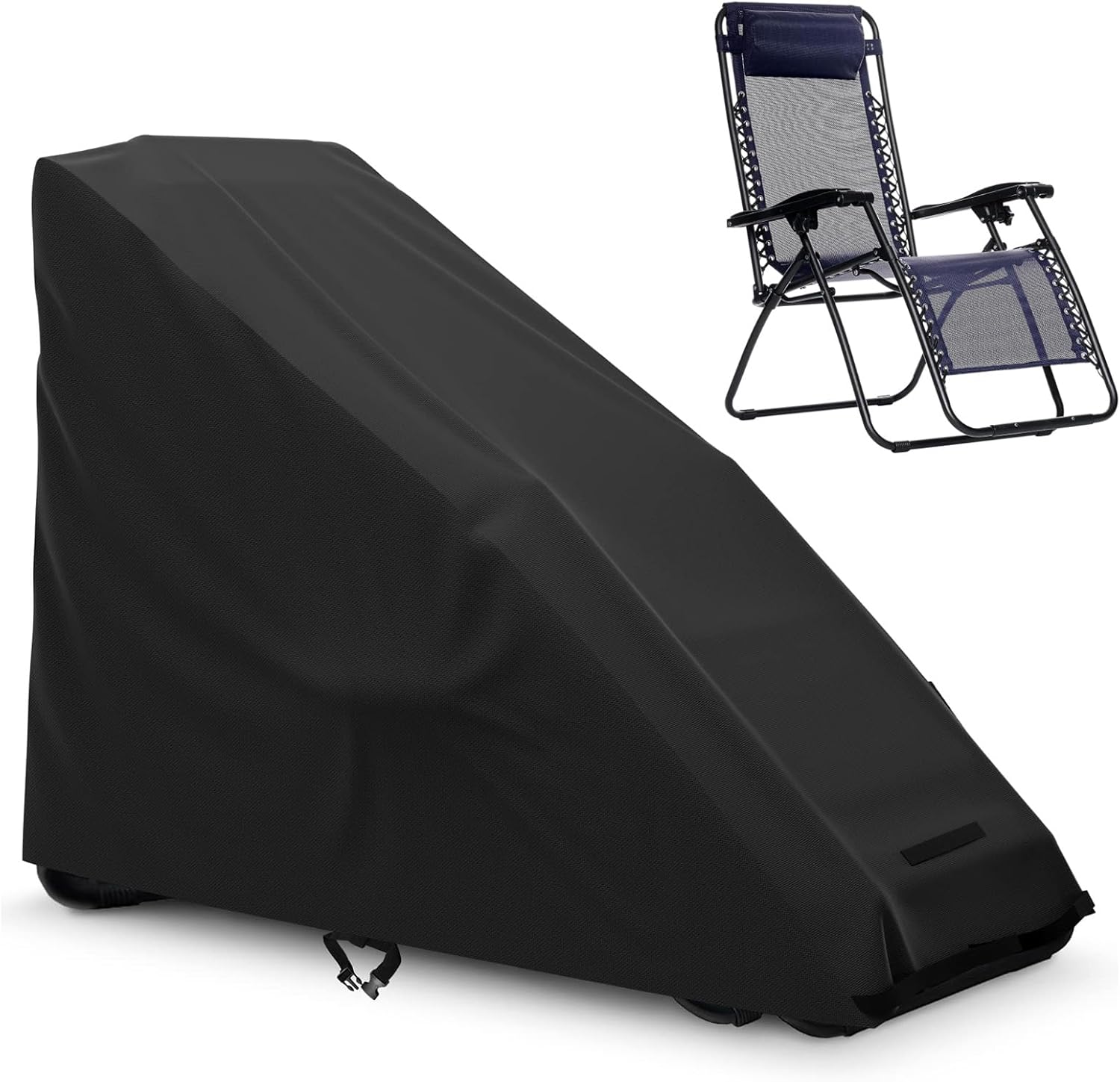 AKEfit Zero Gravity Chair Cover Outdoor Folding Lawn Lounge Chair Covers Waterproof All Weather Dustproof Oxford Anti with Storage Bag Black