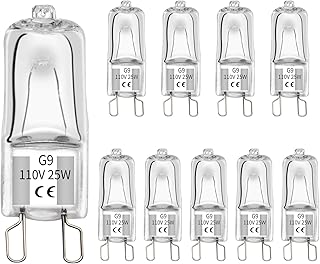 G9 Heat Lamp Bulbs for Reptiles and Amphibian Tanks,2 Pin Base Mini G9 Halogen Bulbs 25w 120v, Warm White UVA Reptile Heat Lamp for Bearded Dragon Turtle Lizard (10, 40 W)
