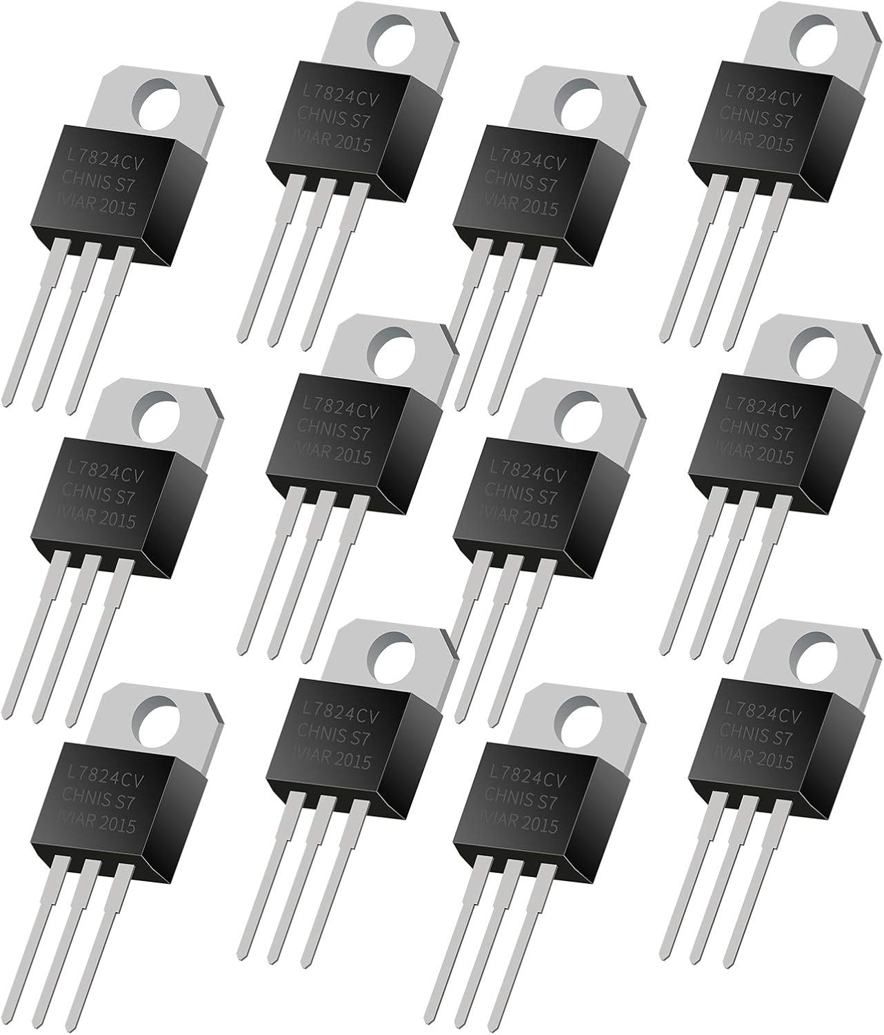 50 Pcs 10 Values Voltage Regulator, Yetaida High Current Positive Regulator kit with Transparent Plastic Box, LM317 L7805 L7806 L7808 L7809 L7810 L7812 L7815 L7818 L7824 TO-220 for Repair Electronics