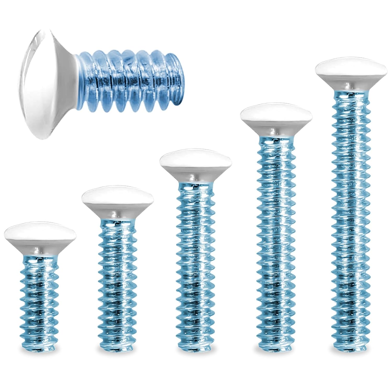 50 Pcs White Wall Plate Screws, #6-32 Outlet Cover Screws 1-1/4" Long, Ideal for Switch and Socket Covers