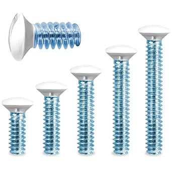 150 Pcs White Wall Plate Screws Kit, #6-32 Outlet Cover Screws in 5 Lengths, 3/8", 1/2", 3/4", 1", and 1-1/4"