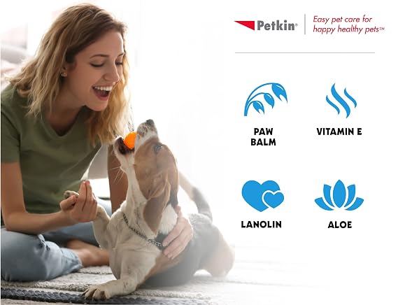 Petkin Paw Wipes Plus, 200 Orange Scented Wipes, 2 Pack - Absorbent Pet Paw Wipes Remove Daily Dirt & Odors - Enriched with Paw Balm Protectant -Easy to Use Pet Wipes for Dogs, Cats, Puppies & Kittens