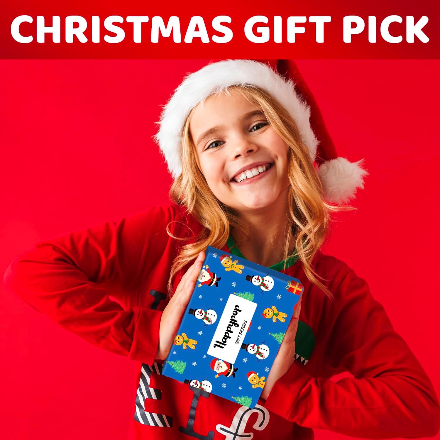 HAPPYPOP Shark Socks for Kids Teens - Christmas Gifts Stocking Stuffers with Greeting Card - Image 3