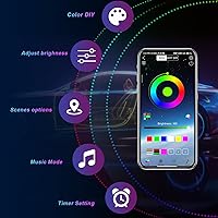 Vista 5 de 10 cápsulas de luz RGB para camión, multicolor, neón, luces de roca RGB impermeables con control de aplicación/RF para automóvil, Jeep, todoterreno