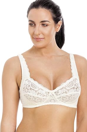 Soutien Gorge Sans Armature Dentelle Douce Grande Taille Femme Ivoire Amazon Fr Vetements Et Accessoires