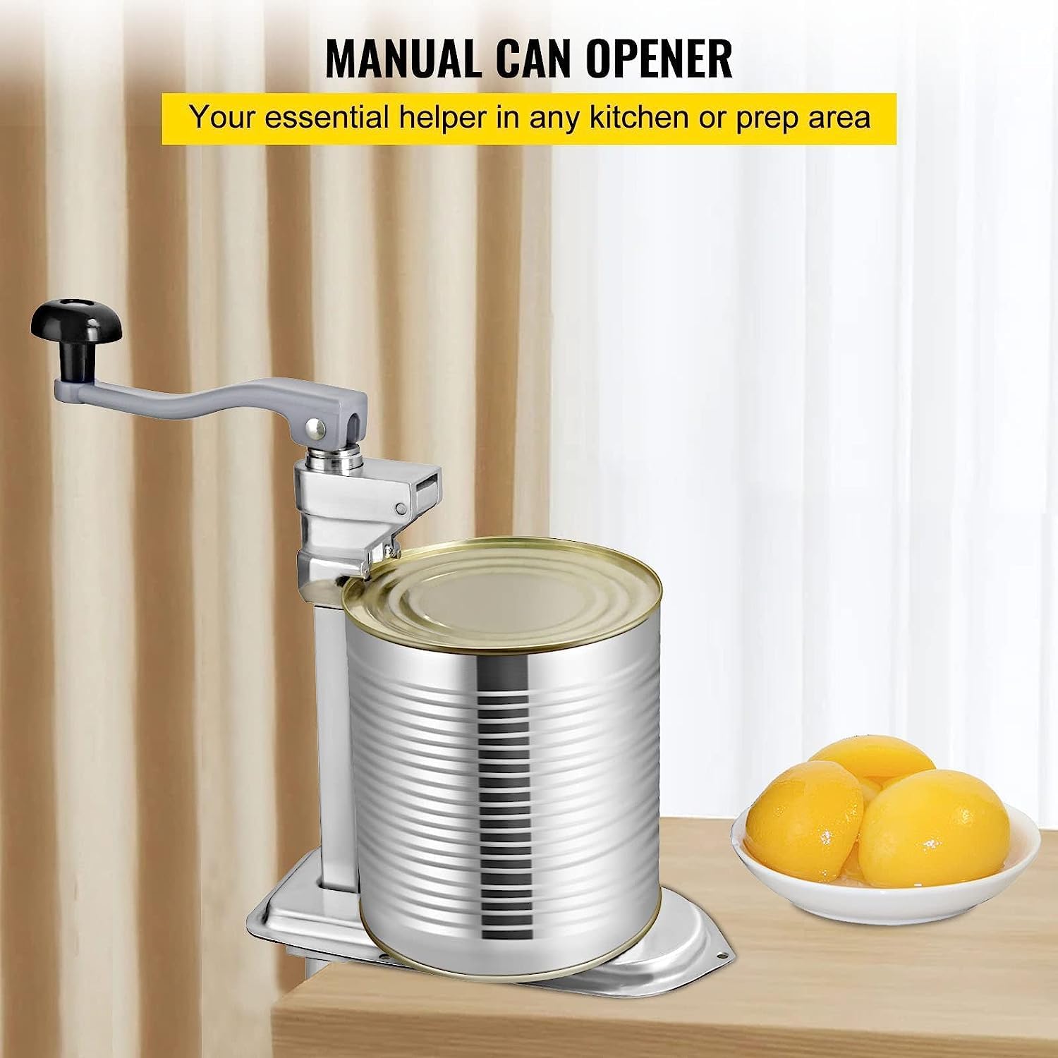 #1 Commercial Can Opener, Adjustable Cast Steel Can Opener with Plated Steel Base & Stainless Steel Blade, Fits for Restaurant, Hotel, Bar, Home