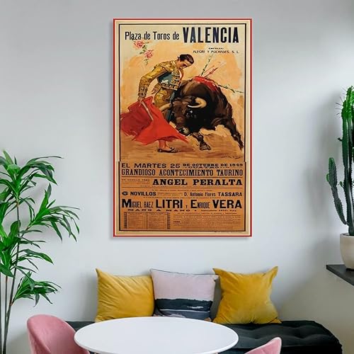 Miniatura 6 de Madrid Arena - Póster retro de viaje corridas de toros, arte de rodeo (2) impresiones artísticas de pared para decoración de pared, decoración de