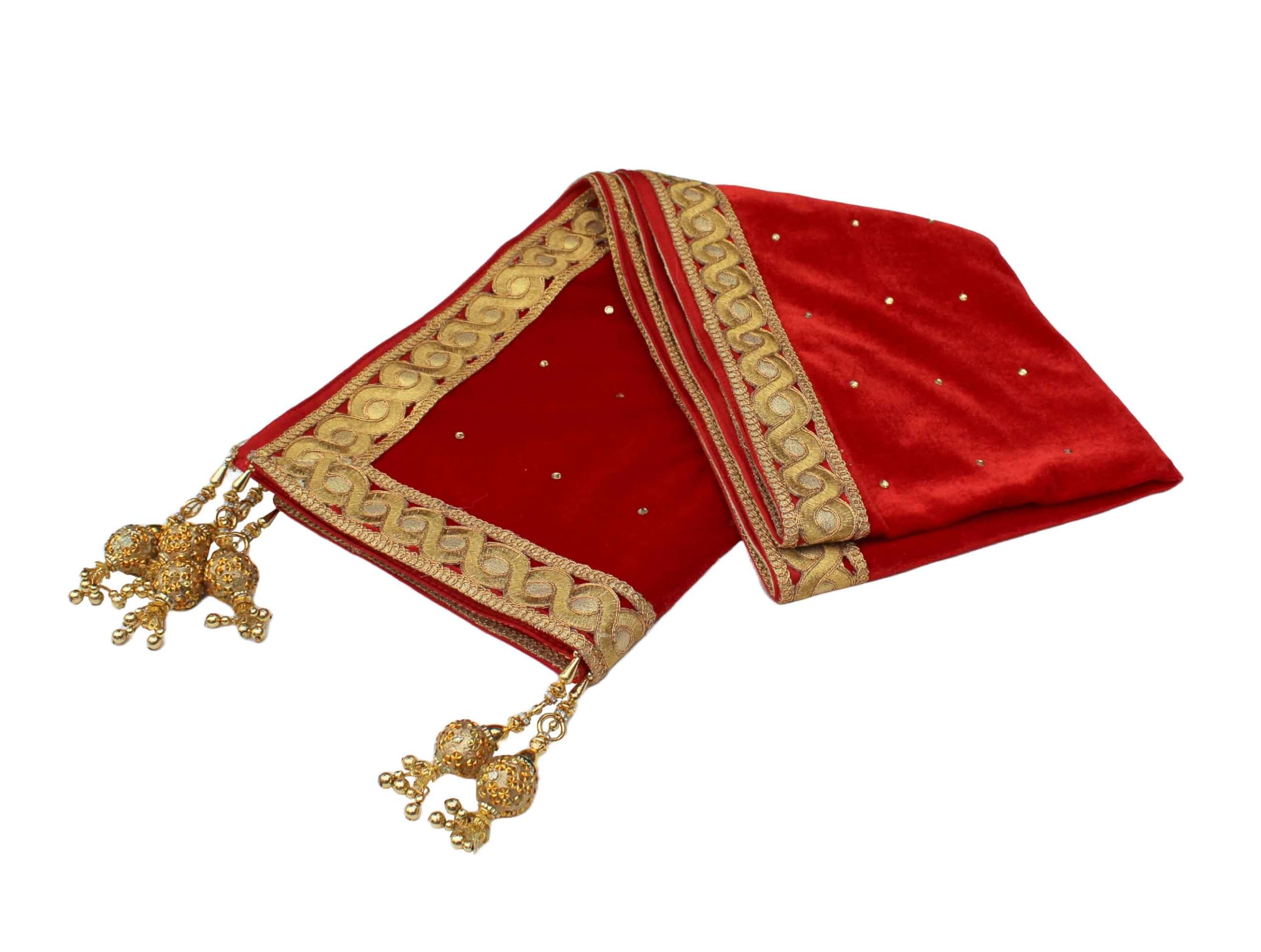 krypmax Men's Fancy Velvet Sherwani Shawl/Dupatta for Groom's Wedding (Red_Pack_of_1_ PCN-002-024)-picture-20