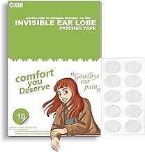 OXIN Girls & Women Invisible Waterproof fashion Ear Lobe Support for Earrings Self Adhesive Oval Ear Lobe Tape Support Patches Stickers For Heavy Earrings Flexible ( Transparent Small,10 pcs) (Pack of 1))