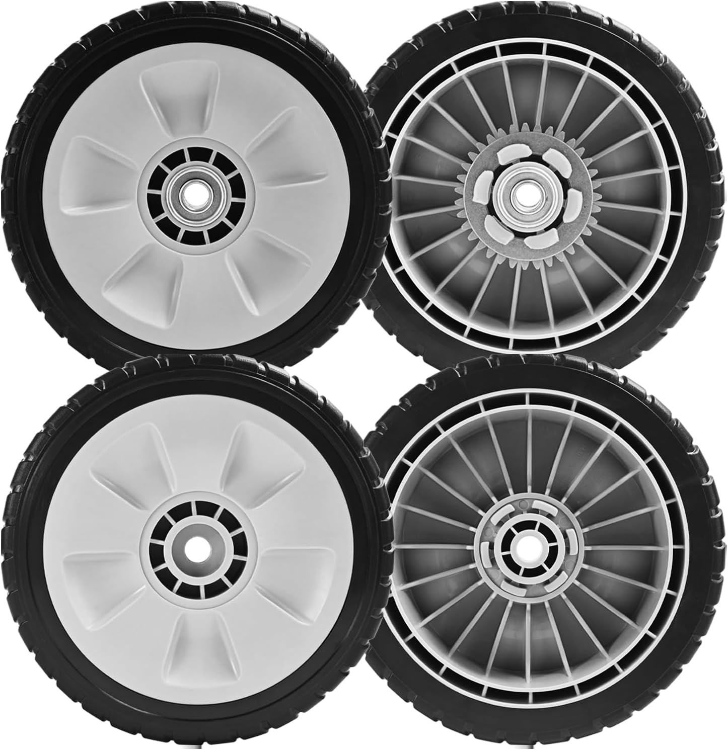 4 Pack HRR216 8" Lawn Mower Drive Wheels 2 Rear Wheels 42710-VE2-M02ZE and 2 Front Wheels 44710-VL0-L02ZB Replace for Honda HRR216 HRS216 Walk Behind HRT216 Lawn Mower