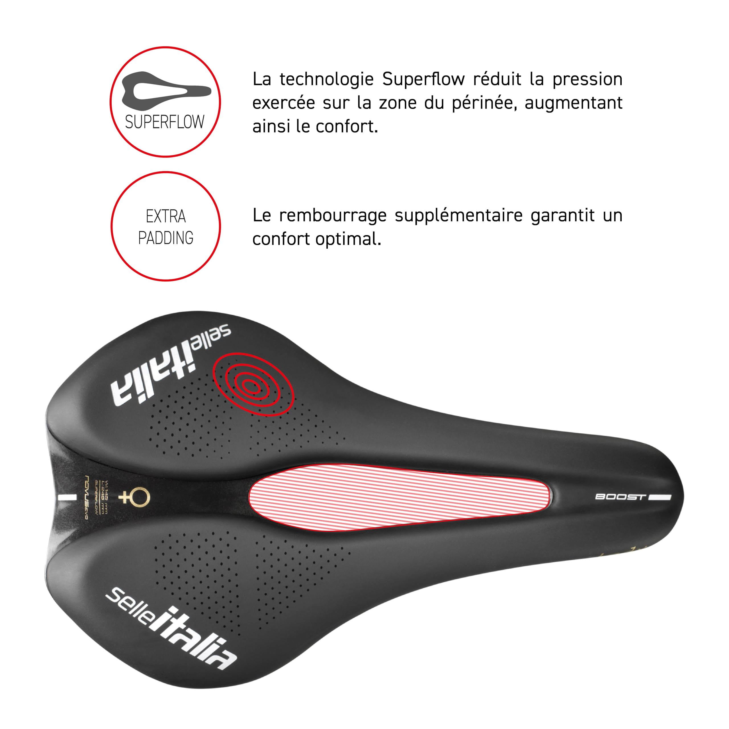 Selle NOVUS Boost EVO - Lady TM Superflow noir - L3