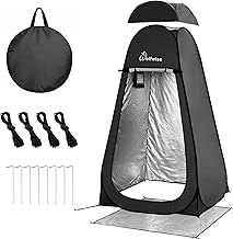 Wolfwise Pop Up Changing Tent Pro for Camping, Portable Shower Tents with Removable Floor & Rain Fly, Outdoor Silver Coating Privacy Toilet Bathroom Dressing Instant for Beach