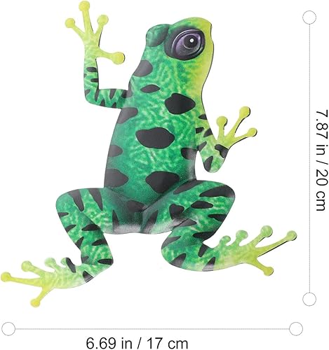 Miniatura 2 de FOMIYES 2 piezas de arte de pared de rana de metal, escultura de pared de rana 3D, decoración colgante de rana escalada, placa de pared, estatua