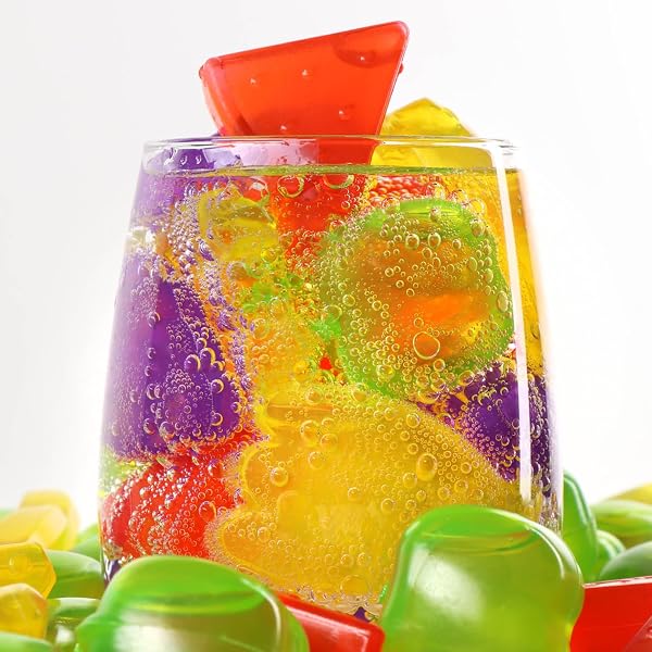 COM-FOUR® 60x glaçons réutilisables en forme de fruit des Caraïbes - glaçons de fête pour rafraîchir les boissons - glaçons réutilisables en forme de fruit (60 pièces - fruits) - 3