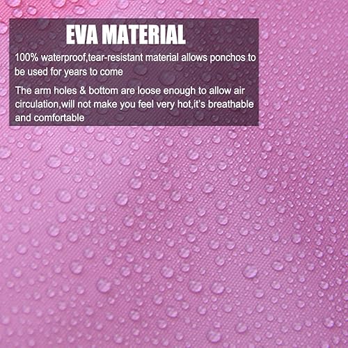 Miniatura 3 de Abrigos de lluvia (paquete de 2) Ponchos de lluvia reutilizables de EVA para adultos, chaquetas impermeables para hombres y mujeres