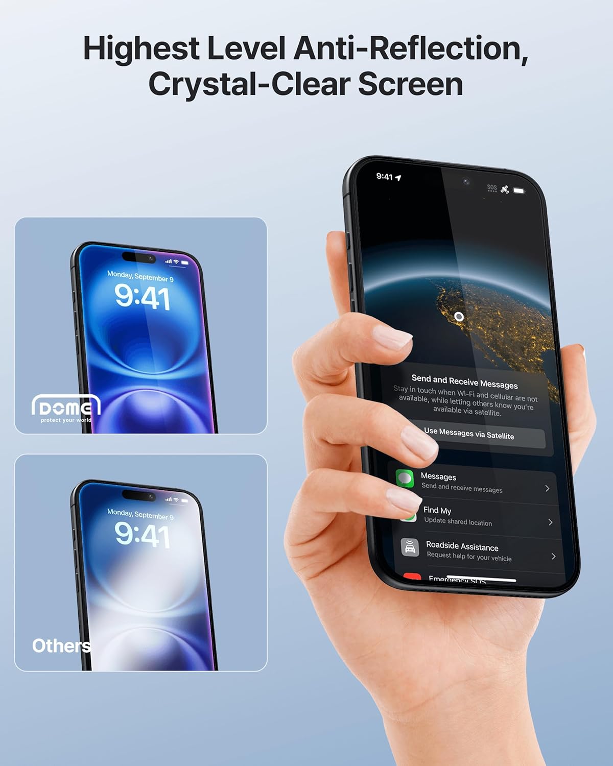 DOME GLASS Whitestone for iPhone 17 Series [Perfect Full Coverage] Tempered Glass Screen Protector with a technical patent [2Pack] (iPhone 17 Pro)