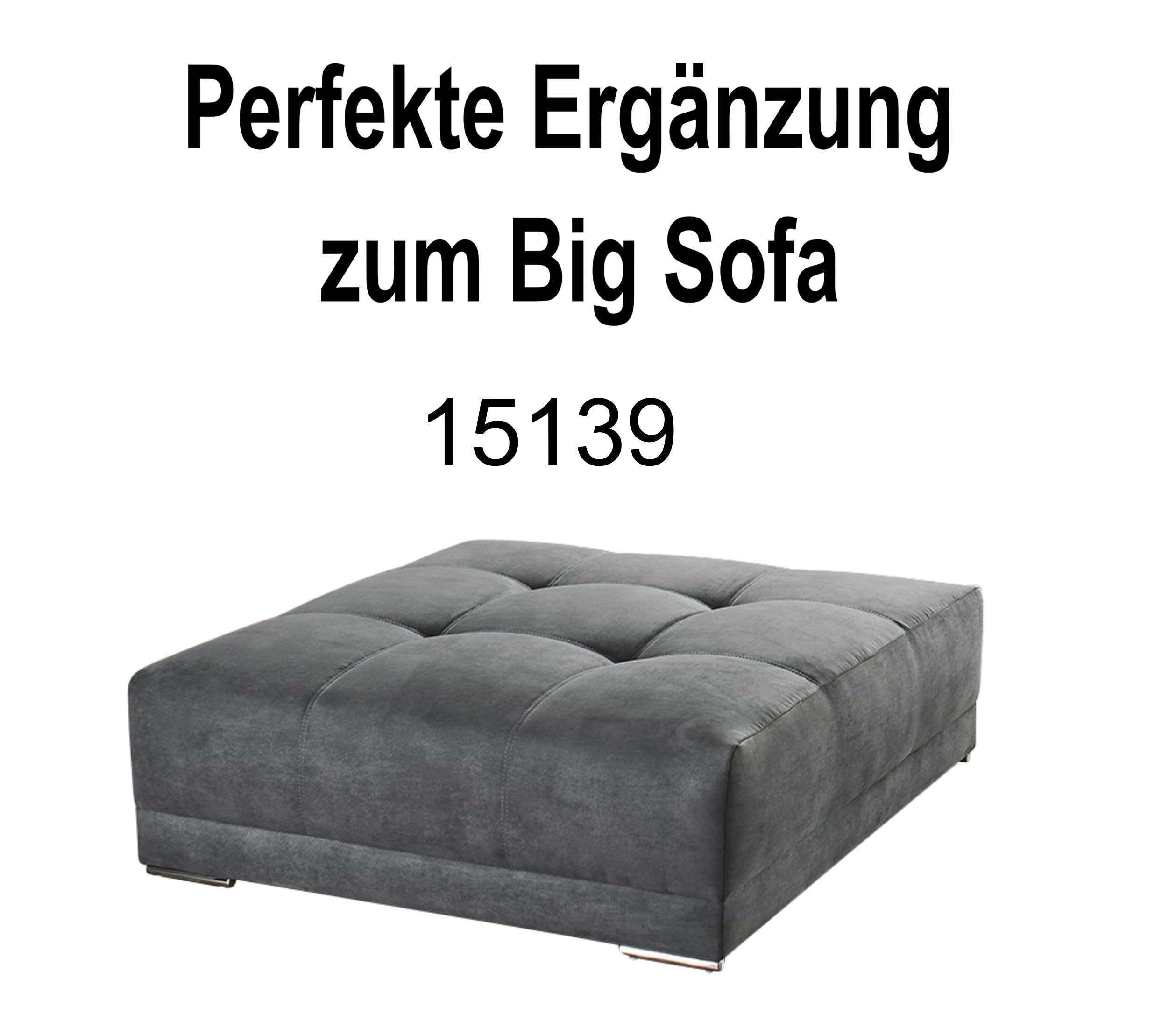 luma-Home 15114/ Big-Sofa XXL Lounge Couch, Mikrofaserstoff Grau | B306/T134/H86 cm, Federkernpolsterung, viele Kissen, Liegefläche 120x240 cm