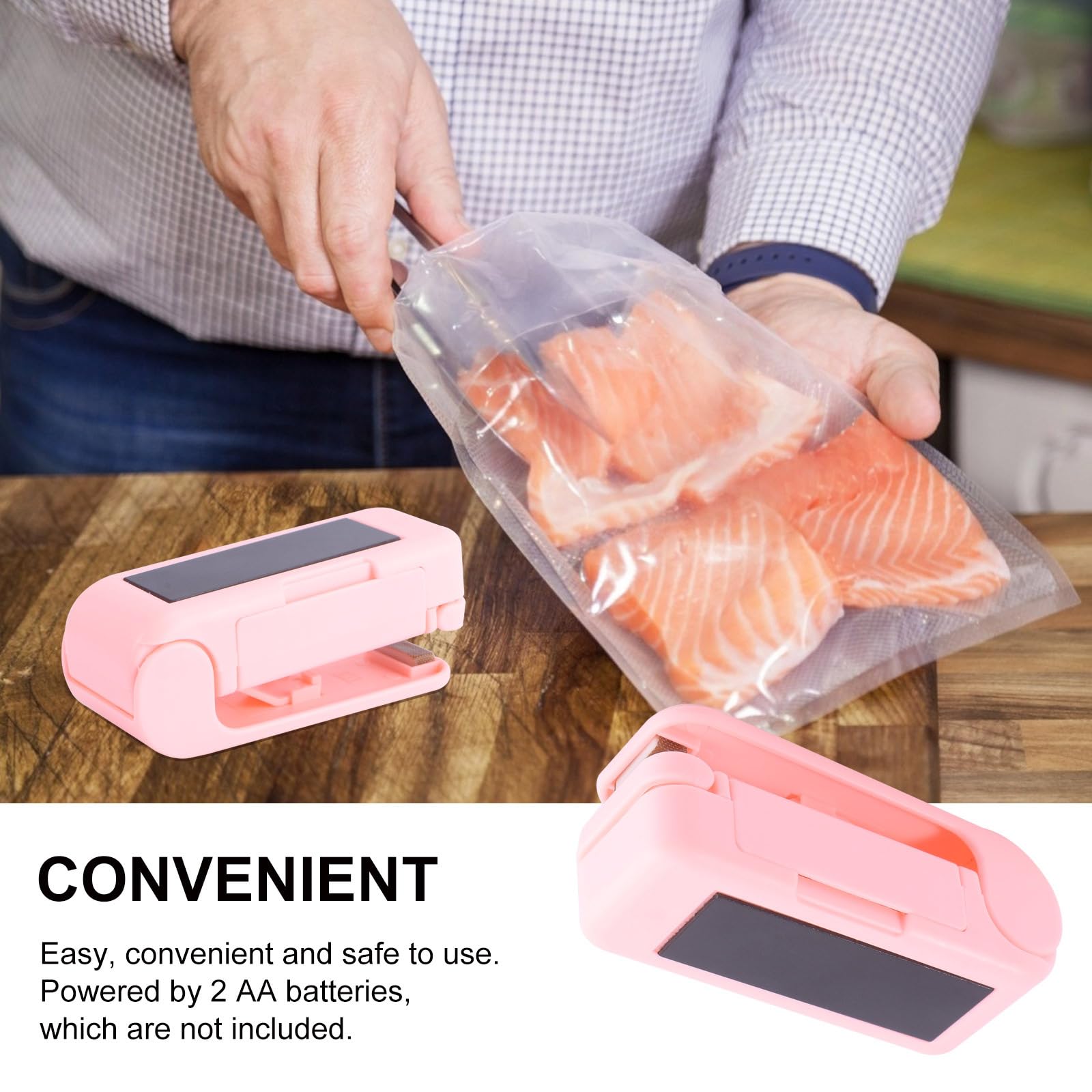 Cabilock Bag Sealer Heat Hand-pushed Mini Machine Sturdy Abs Lightweight Pink Sealer Machine for Plastic Bags No Battery Included