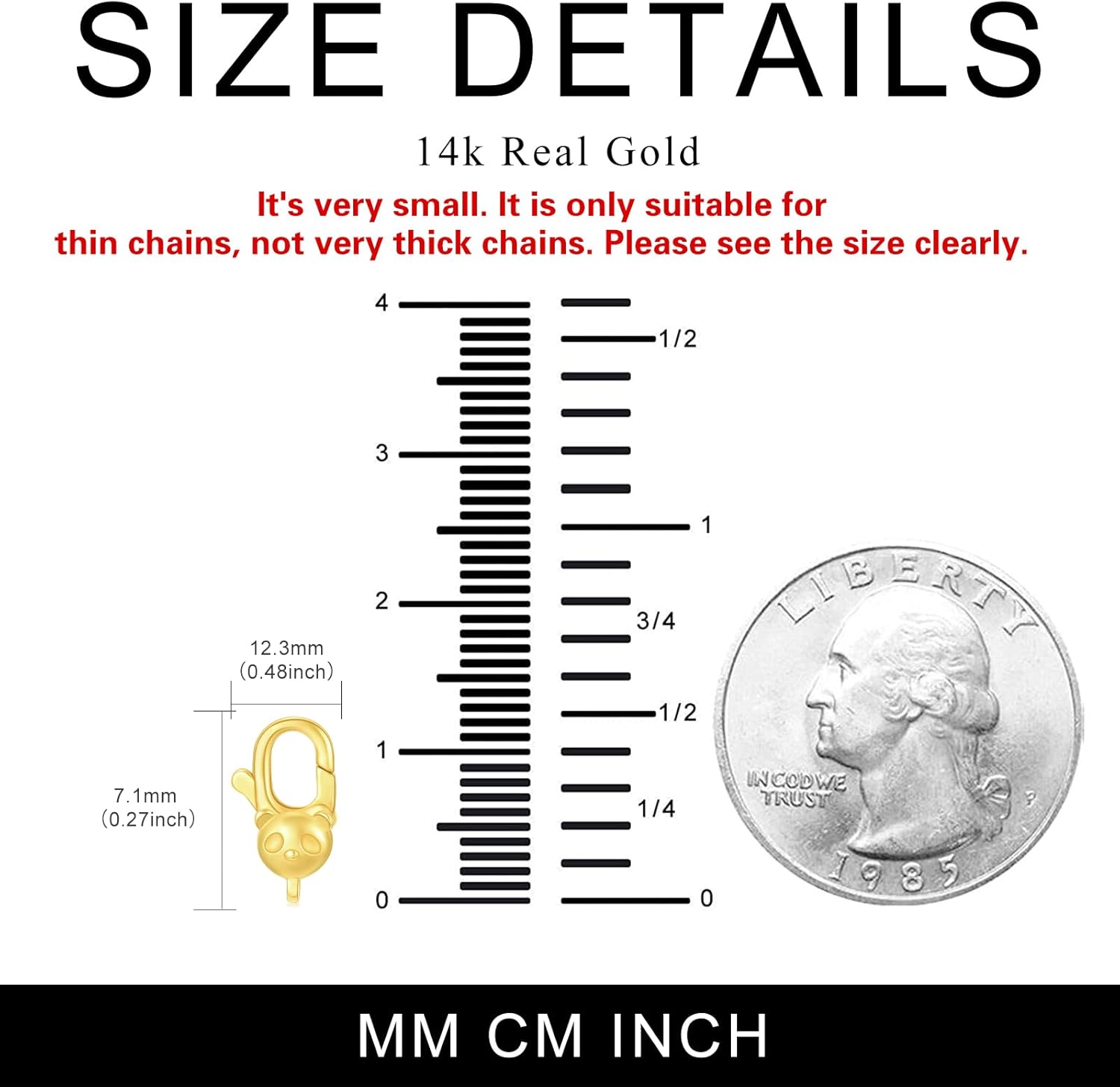 14K Yellow Gold Clasp for DIY Necklace Bracelet Jewelry Making, Lobster Clasp Extender Necklace Clasp Connector Bracelet Extension(Style 6) - Image 4