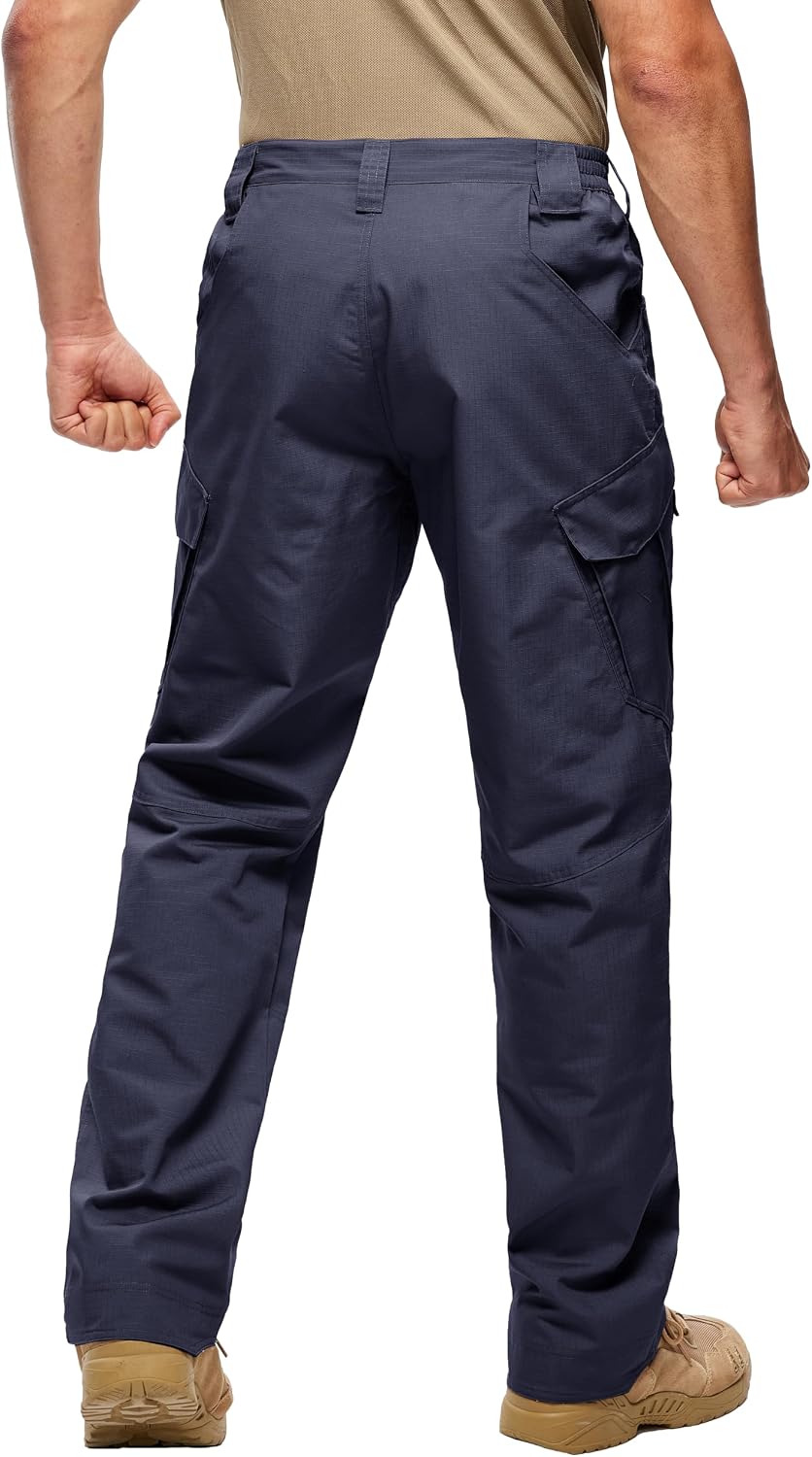 Men's Tactical Pants Water Resistant Cargo Ripstop Pants Lightweight Outdoor EDC Hiking Work